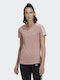 Adidas Loungewear Essentials Slim 3-Stripes Γυναικείο Αθλητικό T-shirt Wonder Mauve