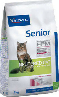 Virbac Senior Neutered Cat Dry Food for Senior Sterilized Cats with Sensitive Urinary with Chicken / Pork 3kg