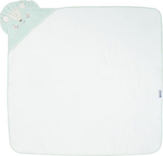 Kikka Boo Baby Bath Towel Hooded Jungle King White 90x90cm