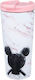 Stor Mickey Mouse Glas Thermosflasche Rostfreier Stahl 425ml Weiß