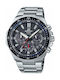 Casio Edifice Premium Uhr Chronograph Solar mit Silber Metallarmband