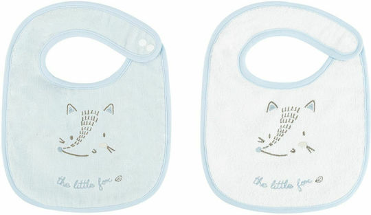 Kikka Boo Little Fox Bib from 100% Cotton with Button Multicolored 2pcs