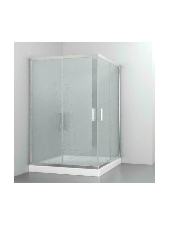 Orabella Vitalia Square Easy Fix Cabin for Shower with Sliding Door 70x70x190cm Clear Glass Chrome