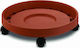 Plastona 111 Round Wheeled Pot Plate Terracotta 29x29cm