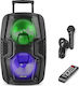 Fenton Karaoke Speaker With Wired Microphone And Lighting Effects FT210LED 170.022 Black