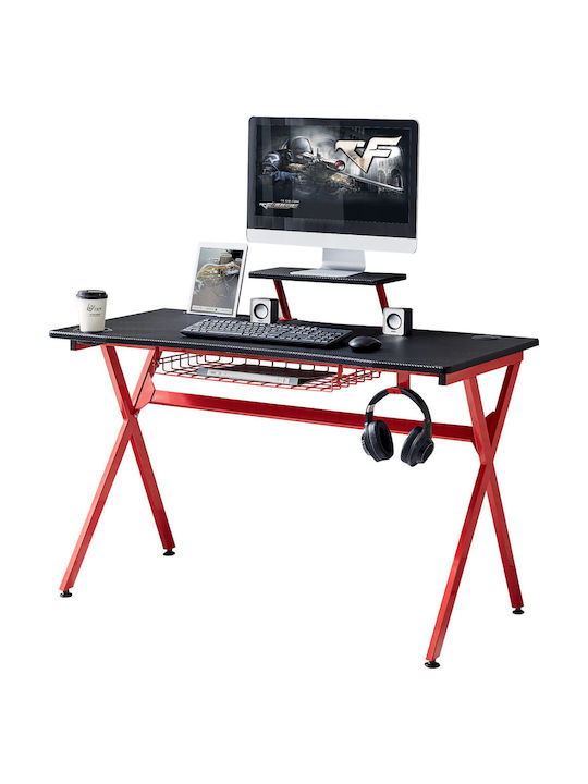 Gaming Office Petrosys Wooden Black / Red 120x60.5x90cm