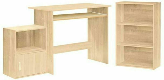 Γραφείο Cygnus Ξύλινο με Βιβλιοθήκη Φυσικό 90x50x75εκ.