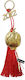 Handmade Hanging Lucky Charm Pomegranate And Red Tassel Gold made of Metal 2024 1pcs