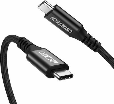 Choetech Braided USB 3.1 Cable USB-C male - USB-C male Μαύρο 2m (XCC-1007)