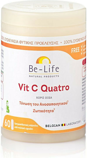 Be-Life Vit C Quatro Vitamin for Immune System Boost, the Skin & Antioxidant Action 60 caps