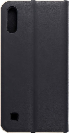 Forcell Luna Gold Buchen Sie Synthetisches Leder Schwarz (Galaxy A10)