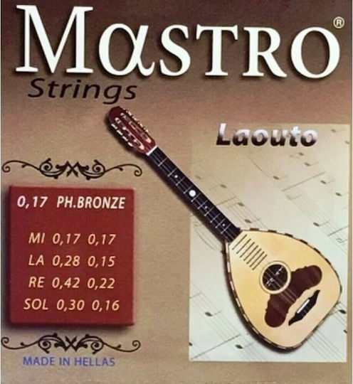 Mastro Strings Lute Set Μονές Χορδές Phosphor Bronze Λαούτου 8τμχ 17"
