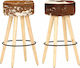 Stool Bar Wooden Coffee 2pcs 41x41x75cm