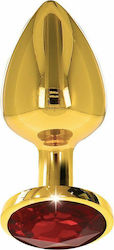 Taboom Diamond Jewel Анална тапа Medium Gold / Red 8см