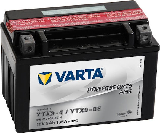 Varta Μπαταρία Μοτοσυκλέτας YTX9-BS με Χωρητικότητα 8Ah