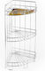 Homestyle Corner Wall Mounted Bathroom Shelf Metallic with 3 Shelves 23x23x60cm Silver