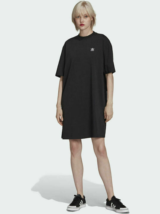 Adidas Adicolor Classics Big Trefoil Mini Αθλητικό Φόρεμα T-shirt Κοντομάνικο Μαύρο