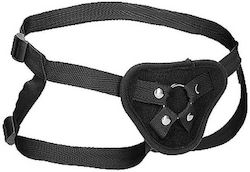 Shots Ouch! Velvet & Velcro Adjustable Strap On Harness with O-Ring Harness σε Μαύρο Χρώμα