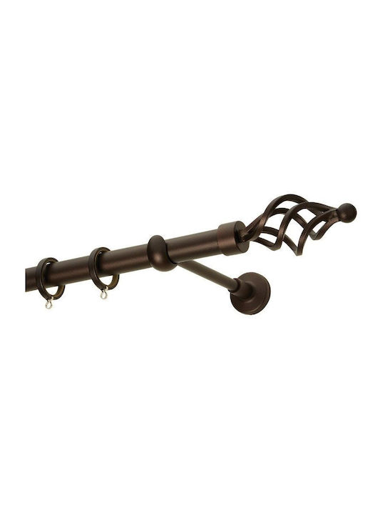 Zogometal Metallisch Vorhangstange Doppel mit Schiene Φ25mm 160cm Dirty Rust