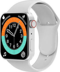 T100 Plus 42mm Smartwatch με Παλμογράφο (Ασημί)