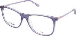 Moschino Damen Acetat Brillengestell Lila MOL58...
