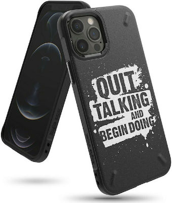 Ringke Onyx Design Umschlag Rückseite Silikon Quit Talking (iPhone 12 / 12 Pro)