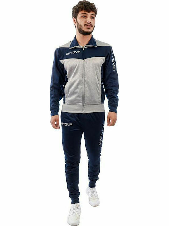 Givova Tracksuit Glossy with Elastic Grey / Nav...