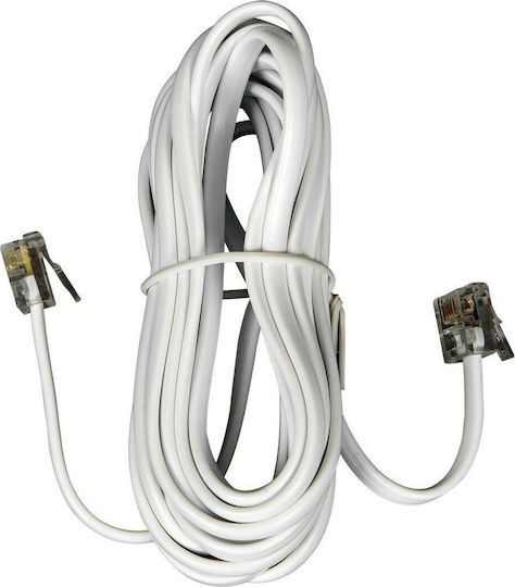VK Lighting Flat Cablu Telefon RJ11 6P4C 3m Alb (16081-020639)
