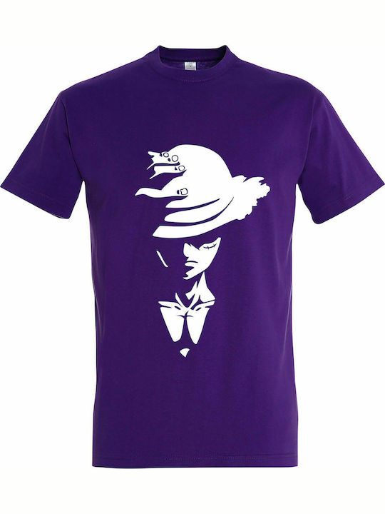 T-shirt Unisex " Luffy, One Piece " Dark purple
