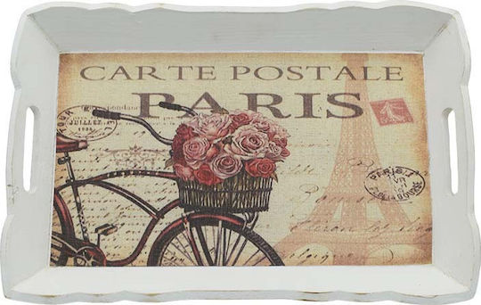 Oriana Ferelli Paris Holz Rechteckig Serviertablett mit Griffen 40x25cm HLS02416 1Stück