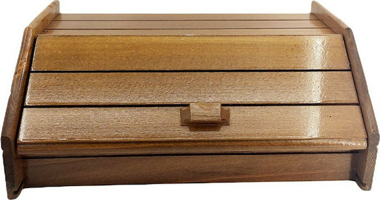 Homestyle Bread Box with Lid Wooden Brown 42x28x18cm