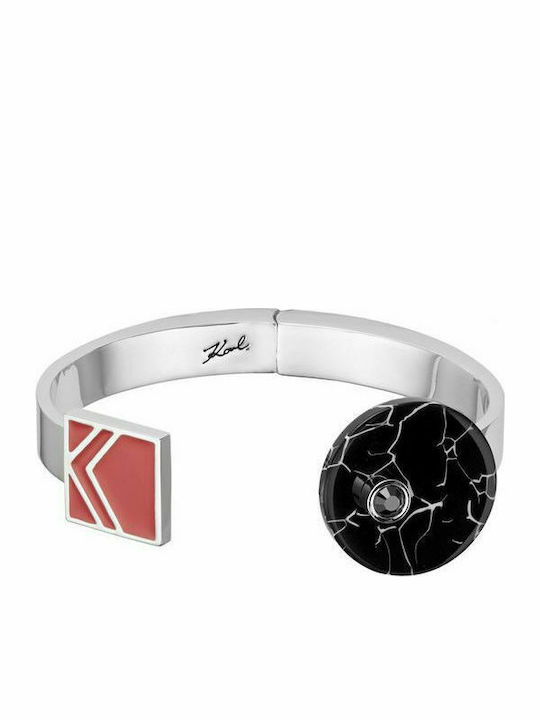 Karl Lagerfeld Bracelet Handcuffs Bold Color-Block Cuff made of Silver