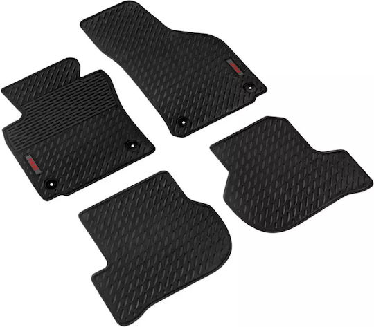 Lampa Set of Front and Rear Mats 4pcs Tray Type for Volkswagen Golf / Jetta / Scirocco 2008+ Black