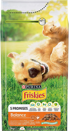 Friskies Friskies 5 Promises Balance 1.5kg Dry Food for Adult Large Breed Dogs with Chicken and Vegetables