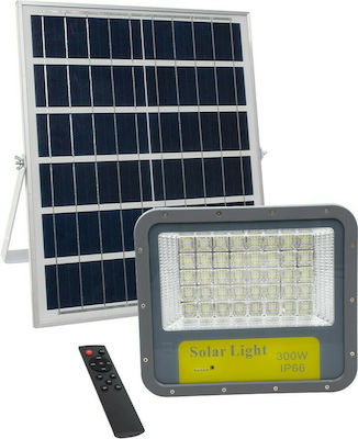 GloboStar Supreme Rezistent la apă Panouri solare Proiector LED 300W Alb Rece 6000K cu Fotocelulă și Telecomandă IP66