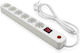 Lineme Power Strip with Surge Protection 6 Positions with Switch and Cable 1.5m