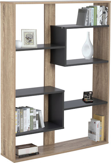 Bibliothek Marceline Naturfarben - Grau 100x21x124,5cm