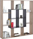 Brody Bookcase Natural Gray 136x22x136cm