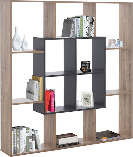 Brody Bookcase Natural Gray 136x22x136cm