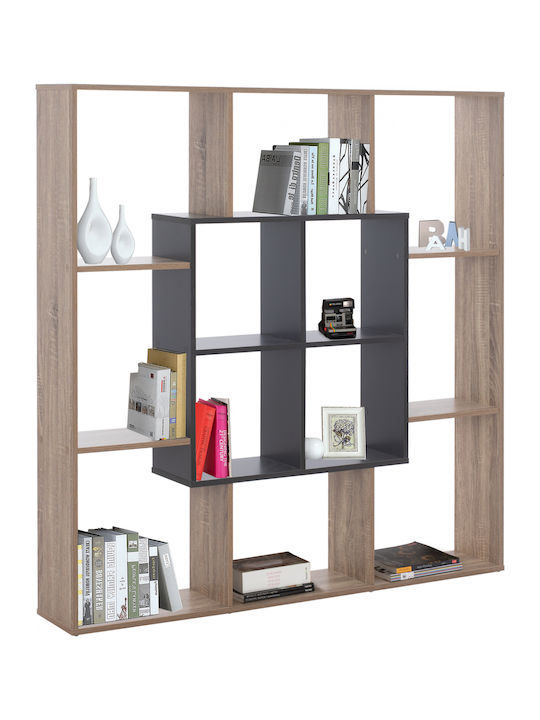 Bookcase Natural - Gray 136x22x136cm