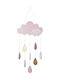 Spitishop Παιδικό Διακοσμητικό Κρεμαστό Ροζ από Ξύλο Cloud 24x57cm