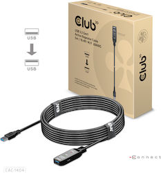 Club3D USB 3.1 Cablu USB-A de sex masculin - USB-A femelă Negru 5m CAC-1404