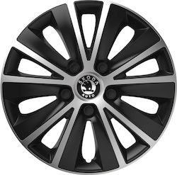 Versaco Car Hubcaps Rapide 14" With Skoda Logo 4 Pieces Silver 004-02821