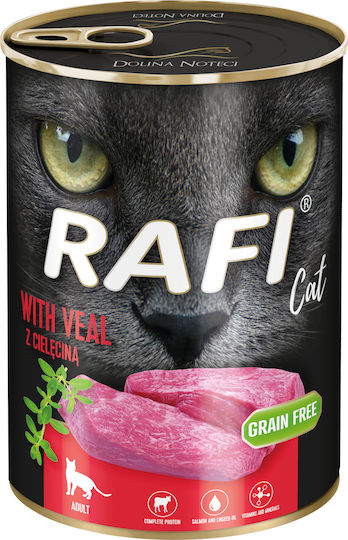 Dolina Noteci Rafi Cat Adult Wet Food for Adult Cats in Cans with Calf Grain-Free & Gluten-Free 400gr