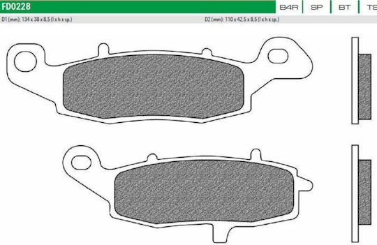 Newfren Motorcycle Brake Pads Front Left for Suzuki Dl650 V-Strom for Kawasaki ZR-7 / ZR-7S / GPZ