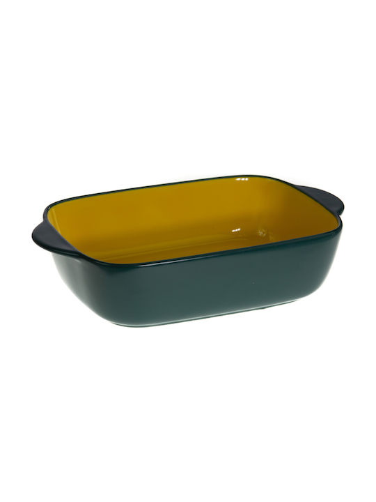 Viosarp Rectangular Vas de Gătit Rezistent la Căldură Ceramică 22x13x5cm 1buc Petrol-Yellow