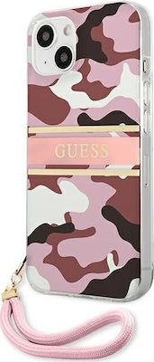 Guess Camo Strap Silicone Back Cover Pink (iPhone 13 mini)