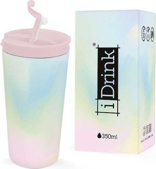 iDrink Rainbow Ποτήρι Θερμός Ανοξείδωτο BPA Free 350ml Πολύχρωμο με Επιστόμιο