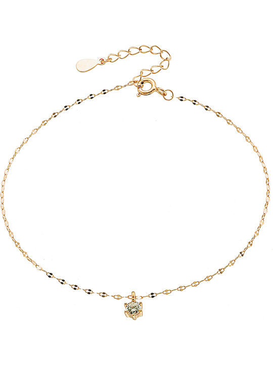 Oxzen Bracelet Anklet Chain made of Silver Gold Plated with Zircon