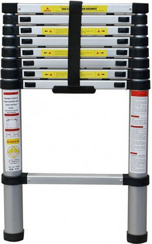 Telescopic Ladder Aluminum 18 of Steps with Maximum Height 5.8m